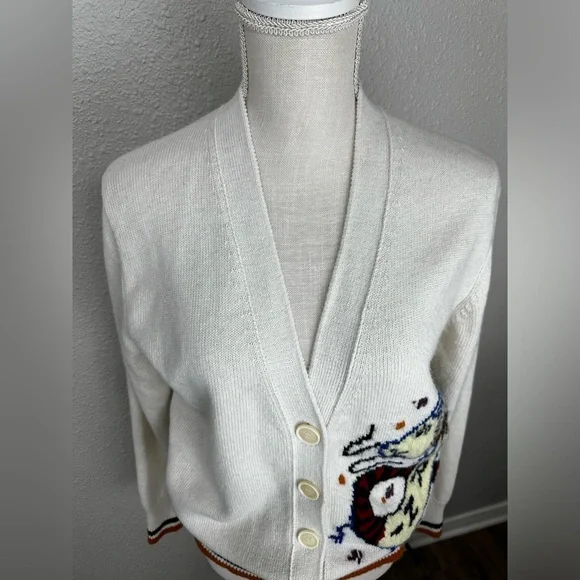 MarniWOOL-CASHMERE BLEND CARDIGAN WITH JACQUARD DRAGON size S-M